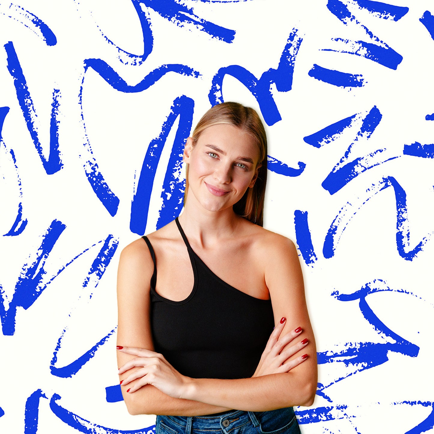 Blue Free Lines Fabric Backdrop