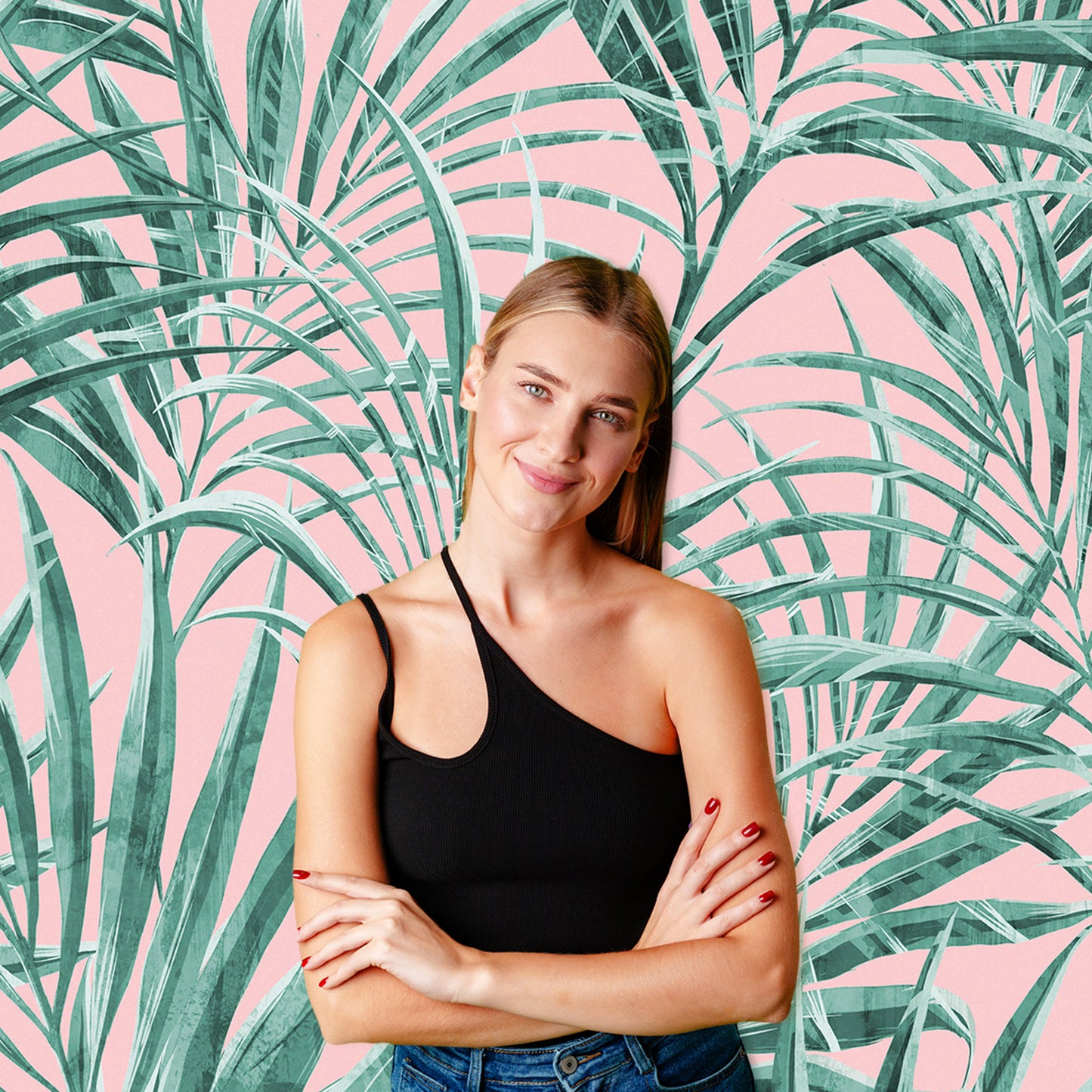 Summer Palms Fabric Backdrop