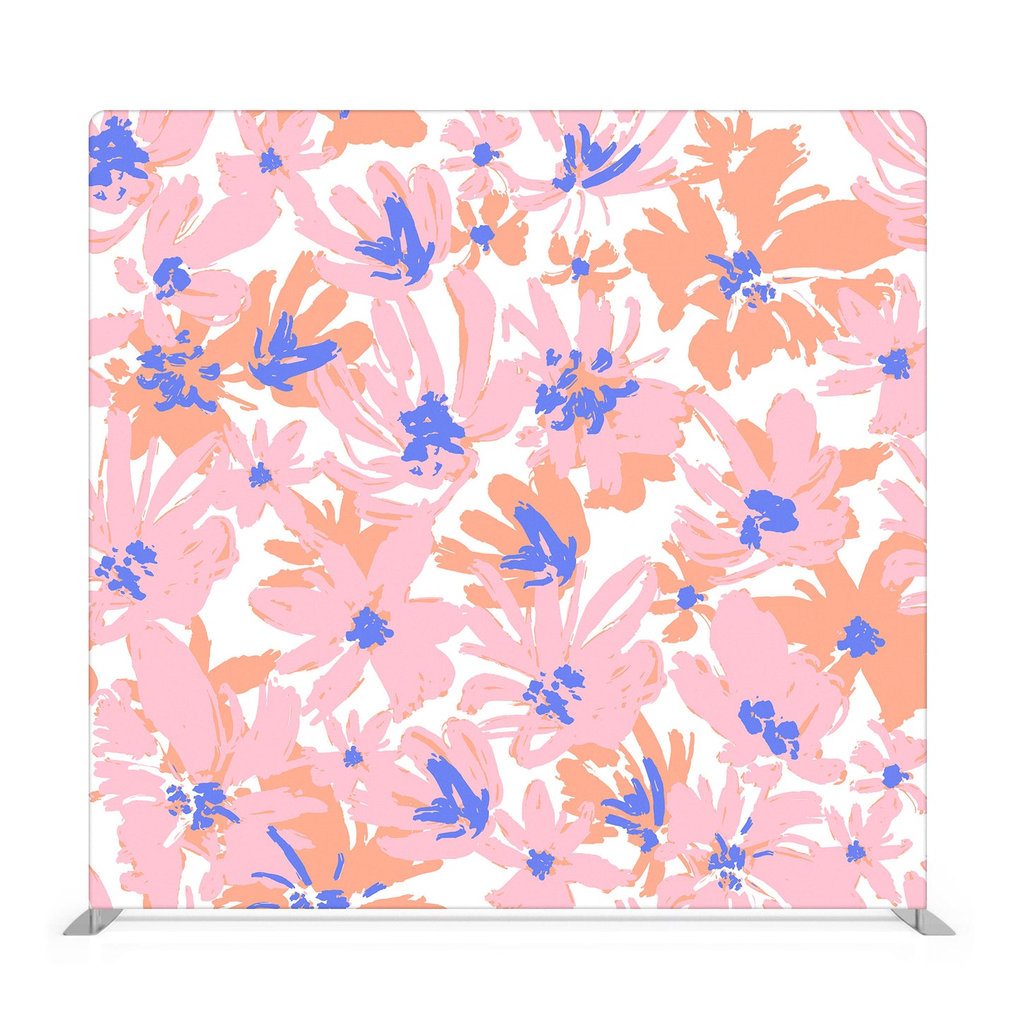 Summer Pink Flowers Fabric Backdrop