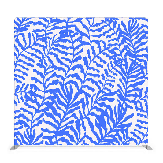 Blue Matisse Leaves Fabric Backdrop