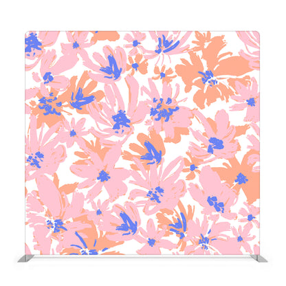 Summer Pink Flowers Fabric Backdrop